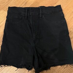 Madewell High Rise Stretch Black Denim Women's Shorts